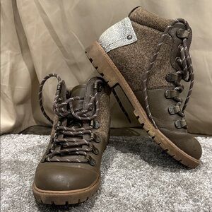 Indigo Rd Brown Leather & Tweed Bootie